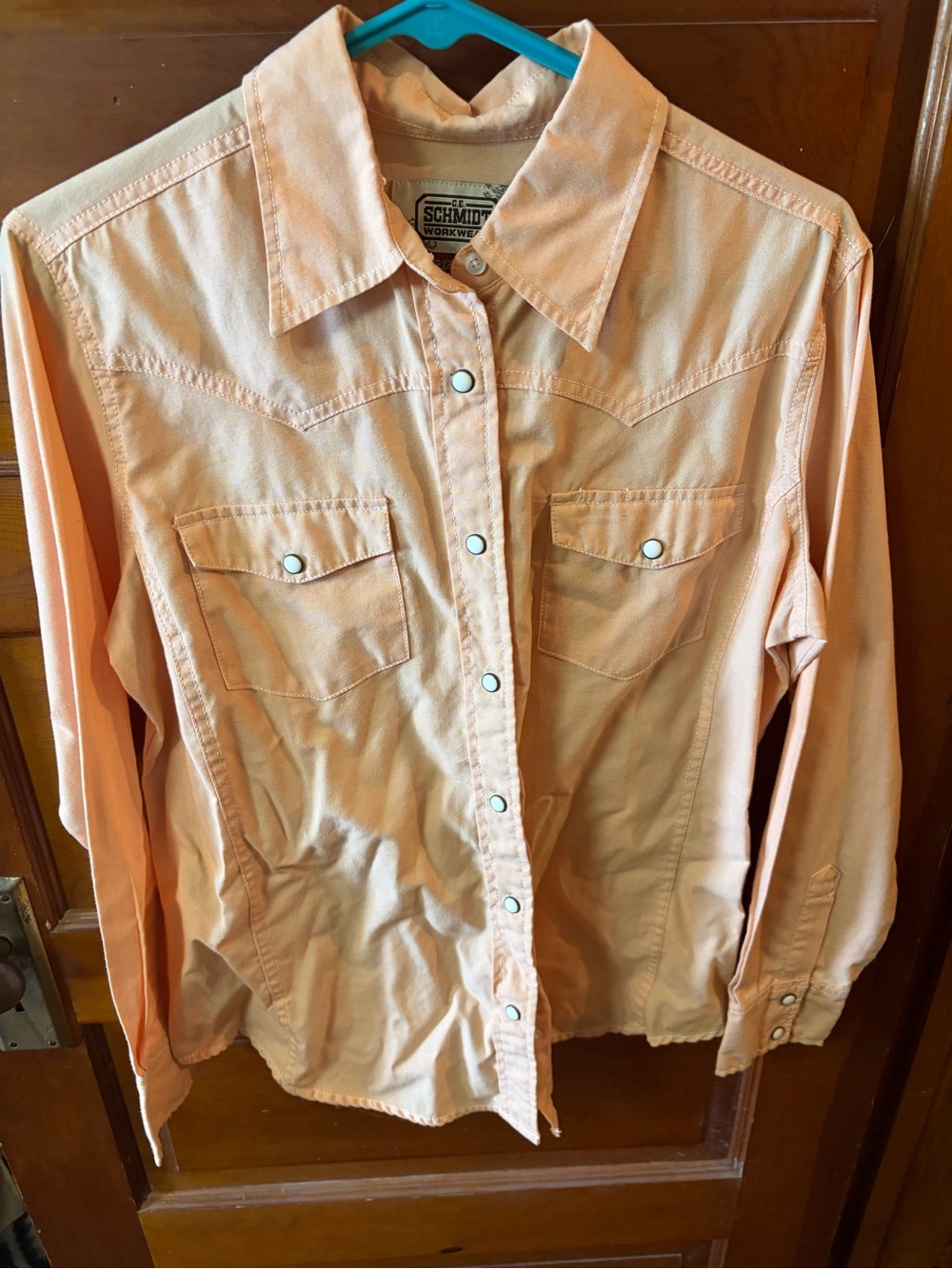 Schmidts Work Peach Button-Down Western Shirt